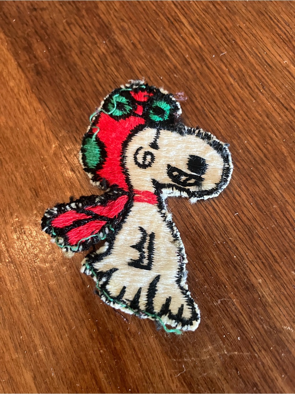 Embroidered Snoopy Red Baron Patch with Red Scarf and Green Goggles